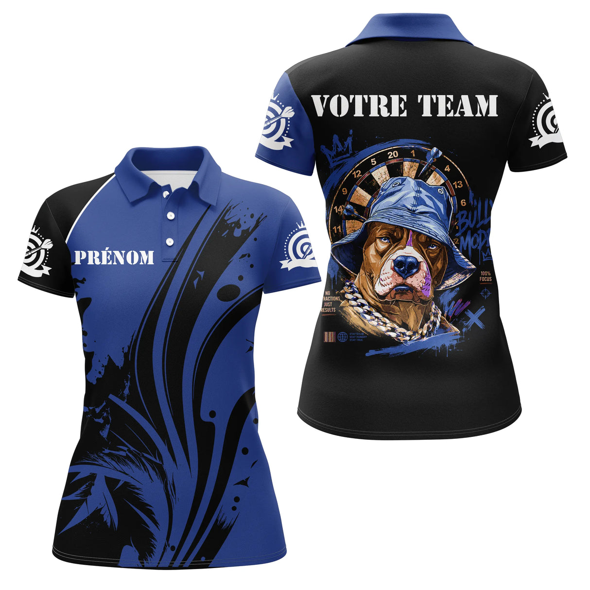 Polo Fléchettes Chien Rebelle - Street Art Graffiti - Polo Femme