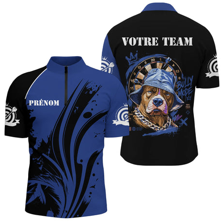 Polo Fléchettes Chien Rebelle - Street Art Graffiti - Polo Zippé Homme