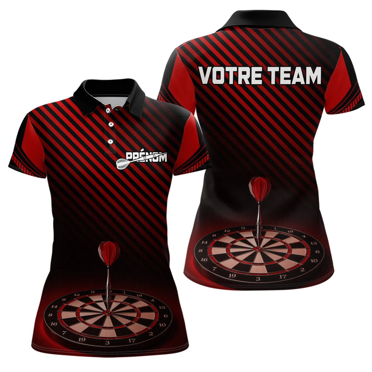 Polo Fléchettes Club Cible 3D - Personnalisé Homme Femme - Polo Femme