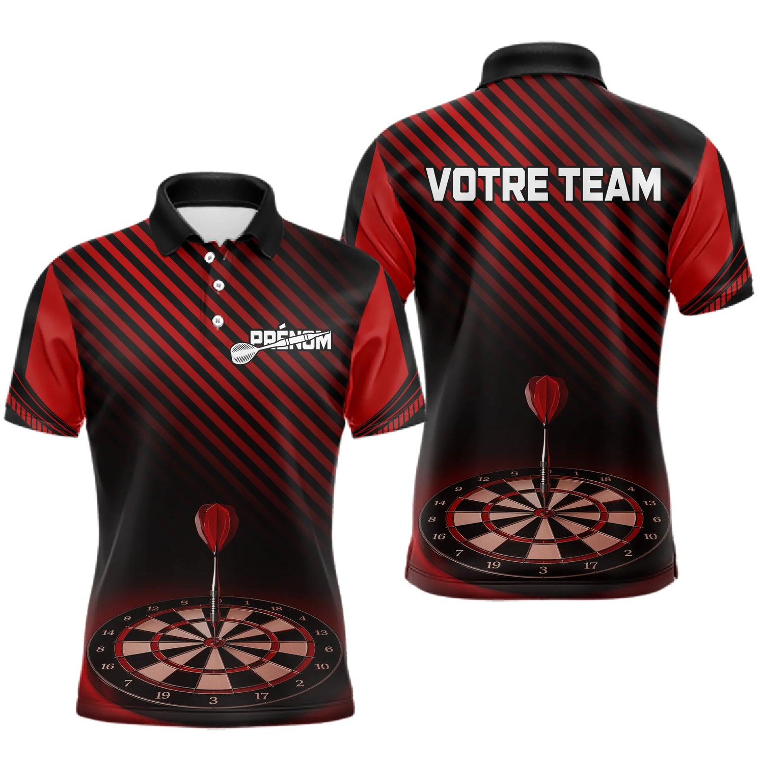 Polo Fléchettes Club Cible 3D - Personnalisé Homme Femme - Polo Homme