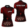 Polo Fléchettes Club Cible 3D - Personnalisé Homme Femme - Polo Zippé Femme