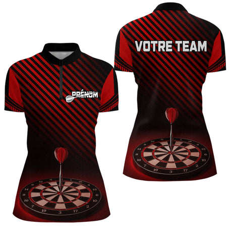 Polo Fléchettes Club Cible 3D - Personnalisé Homme Femme - Polo Zippé Femme