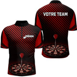 Polo Fléchettes Club Cible 3D - Personnalisé Homme Femme - Polo Zippé Homme