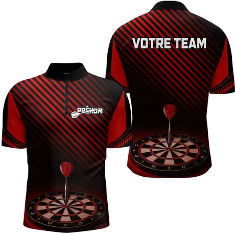 Polo Fléchettes Club Cible 3D - Personnalisé Homme Femme - Polo Zippé Homme