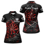 Polo Fléchettes Dark Edition - Cible Enflammée Personnalisé - Polo Femme