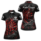 Polo Fléchettes Dark Edition - Cible Enflammée Personnalisé - Polo Femme
