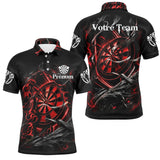 Polo Fléchettes Dark Edition - Cible Enflammée Personnalisé - Polo Homme
