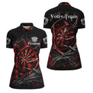 Polo Fléchettes Dark Edition - Cible Enflammée Personnalisé - Polo Zippé Femme