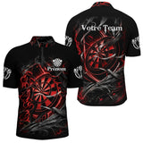 Polo Fléchettes Dark Edition - Cible Enflammée Personnalisé - Polo Zippé Homme