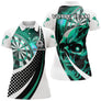 Polo Fléchettes Dark Fantasy - Tête de Mort Turquoise - Polo Femme