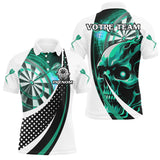 Polo Fléchettes Dark Fantasy - Tête de Mort Turquoise - Polo Homme