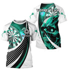 Polo Fléchettes Dark Fantasy - Tête de Mort Turquoise - T-Shirt Homme