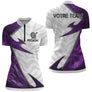 Polo Fléchettes Design Violet – Camouflage Moderne Personnalisé - Polo Zippé Femme