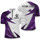 Polo Fléchettes Design Violet – Camouflage Moderne Personnalisé - Polo Zippé Homme