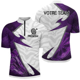 Polo Fléchettes Design Violet – Camouflage Moderne Personnalisé - Polo Zippé Homme