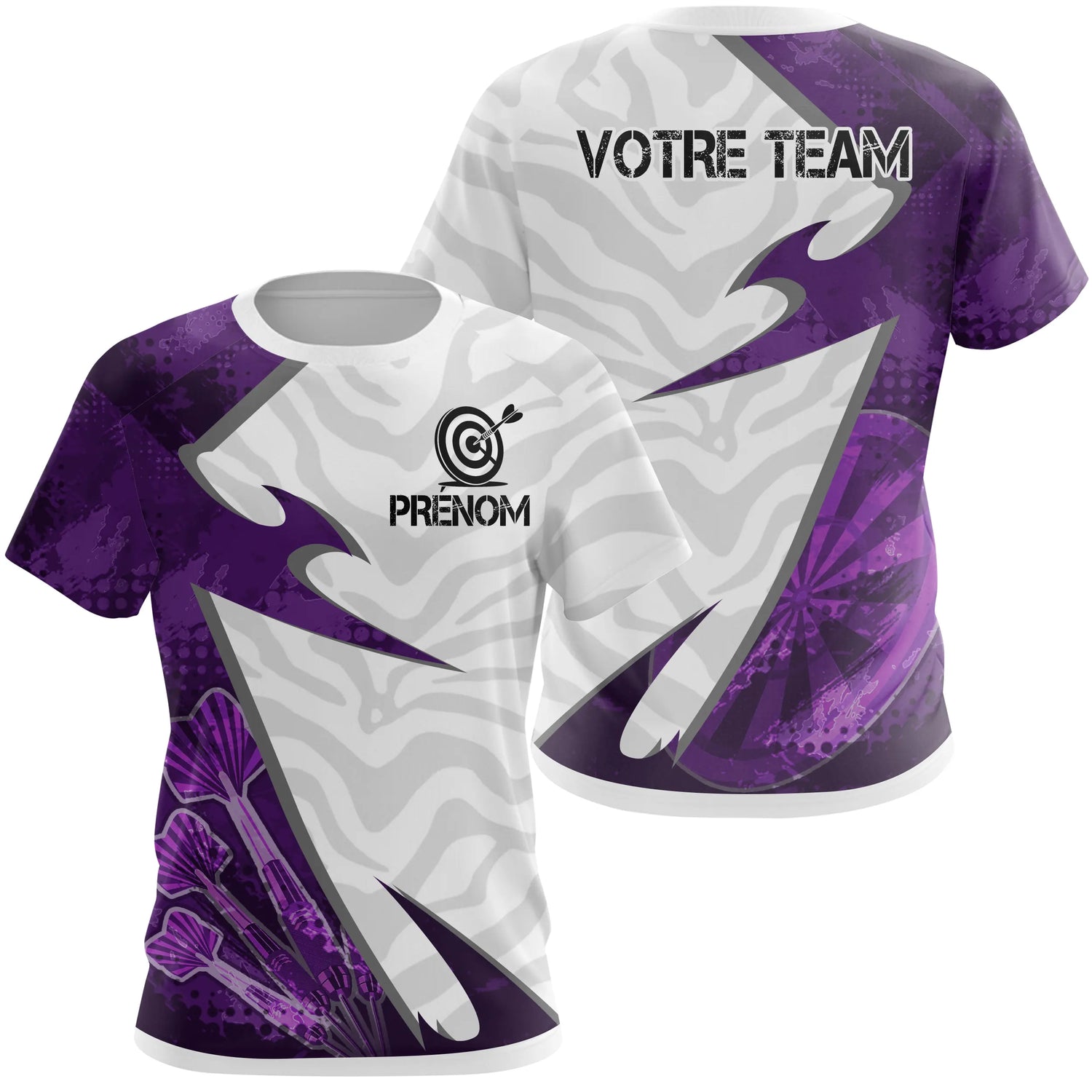 Polo Fléchettes Design Violet – Camouflage Moderne Personnalisé - T-Shirt Femme