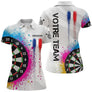 Polo Fléchettes Drapeau Français - Motif Tricolore Personnalisé - Polo Femme
