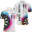 Polo Fléchettes Drapeau Français - Motif Tricolore Personnalisé - Polo Homme
