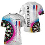 Polo Fléchettes Drapeau Français - Motif Tricolore Personnalisé - T-Shirt Homme