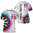 Polo Fléchettes Drapeau Français - Motif Tricolore Personnalisé - T-Shirt Homme