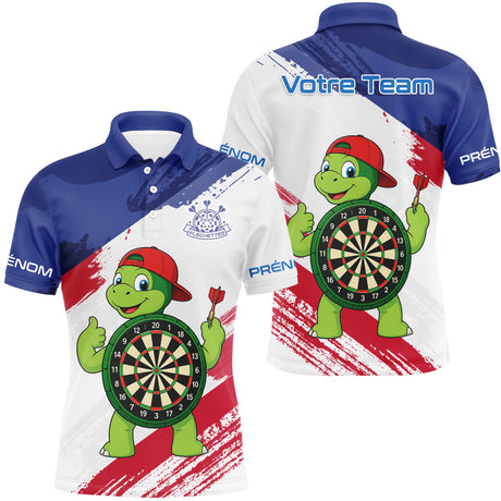 Polo Fléchettes Drapeau Français - Personnalisé Tortue Cible - Polo Homme