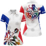 Polo Fléchettes Drapeau Français – Artistique Silhouette Joueur - Polo Femme