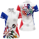 Polo Fléchettes Drapeau Français – Artistique Silhouette Joueur - Polo Femme