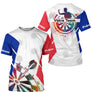Polo Fléchettes Drapeau Français – Artistique Silhouette Joueur - T-Shirt Homme