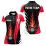 Polo Fléchettes Enflammées - Noir Rouge Personnalisé - Polo Femme