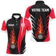 Polo Fléchettes Enflammées - Noir Rouge Personnalisé - Polo Homme