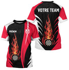 Polo Fléchettes Enflammées - Noir Rouge Personnalisé - T-Shirt Homme