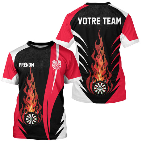 Polo Fléchettes Enflammées - Noir Rouge Personnalisé - T-Shirt Homme