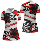 Polo Fléchettes Fléchettes – Graphisme Rouge Énergie Personnalisé - Polo Zippé Femme