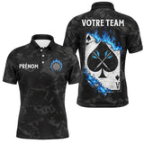 Polo Fléchettes Flamme - Bleue As Pique Personnalisé - Polo Homme