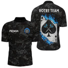 Polo Fléchettes Flamme - Bleue As Pique Personnalisé - Polo Zippé Homme