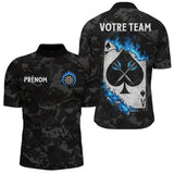 Polo Fléchettes Flamme - Bleue As Pique Personnalisé - Polo Zippé Homme