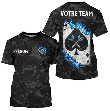 Polo Fléchettes Flamme - Bleue As Pique Personnalisé - T-Shirt Homme