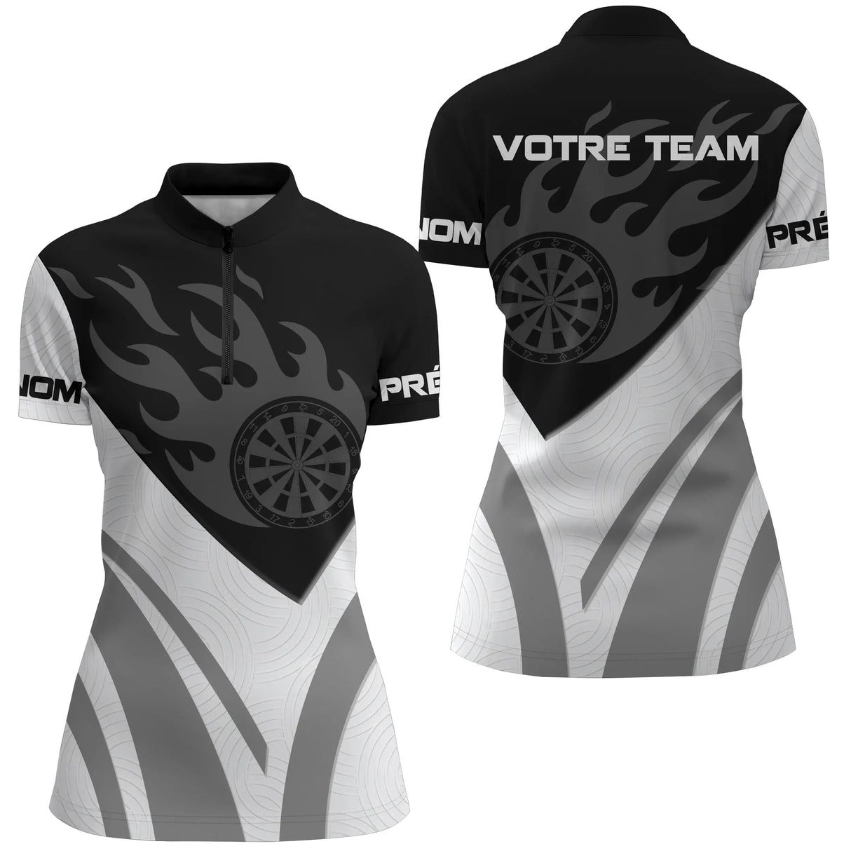 Polo Fléchettes Flamme Personnalisé – Design Sport Premium - Polo Zippé Femme