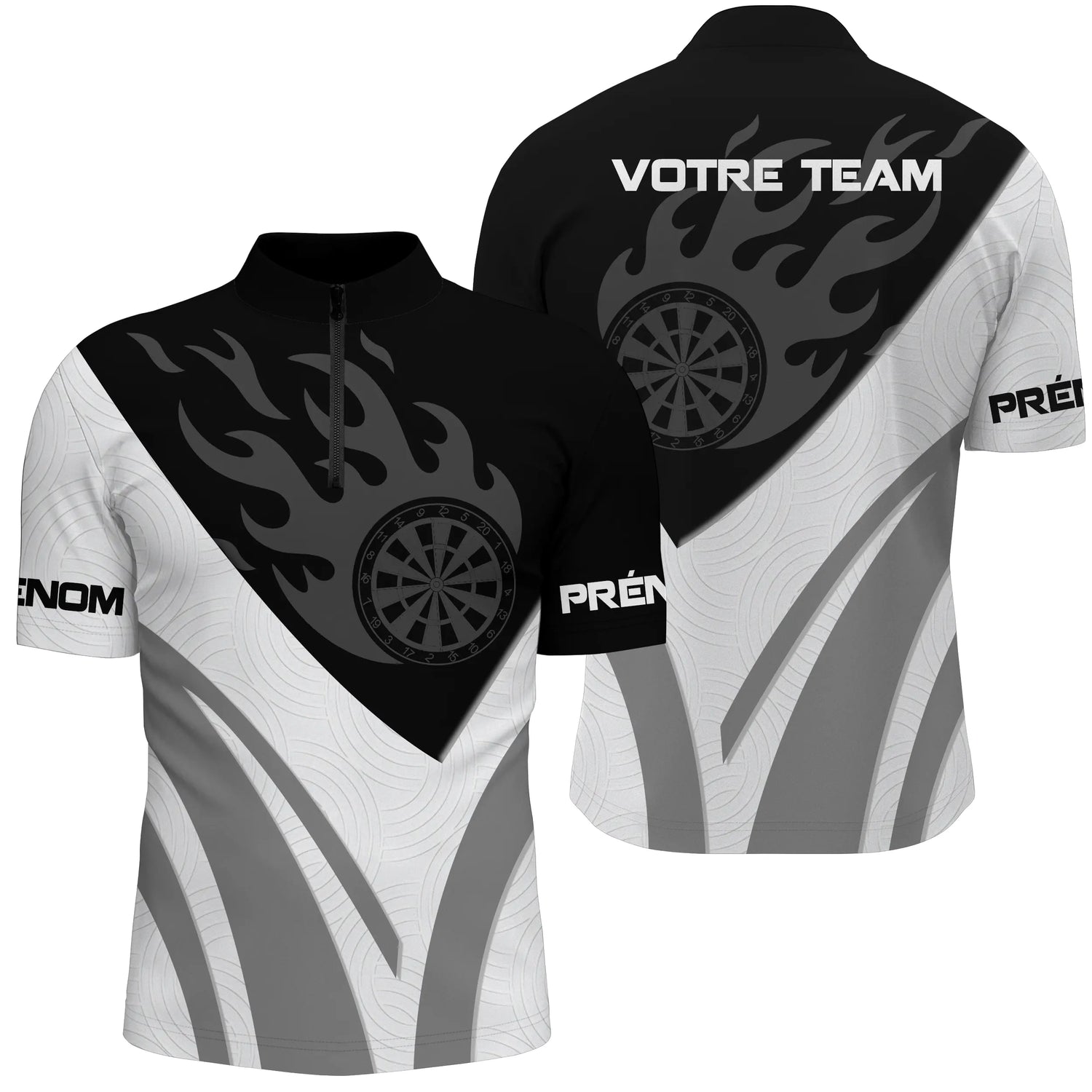 Polo Fléchettes Flamme Personnalisé – Design Sport Premium - Polo Zippé Homme