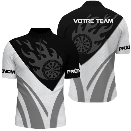 Polo Fléchettes Flamme Personnalisé – Design Sport Premium - Polo Zippé Homme
