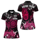 Polo Fléchettes Flamme Rose Équipe - Personnalisé Cadeau Joueur - Polo Femme