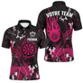 Polo Fléchettes Flamme Rose Équipe - Personnalisé Cadeau Joueur - Polo Homme