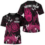 Polo Fléchettes Flamme Rose Équipe - Personnalisé Cadeau Joueur - T-Shirt Homme