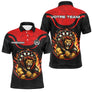 Polo Fléchettes Flammes Personnalisé - Style Lion Guerrier - Polo Homme
