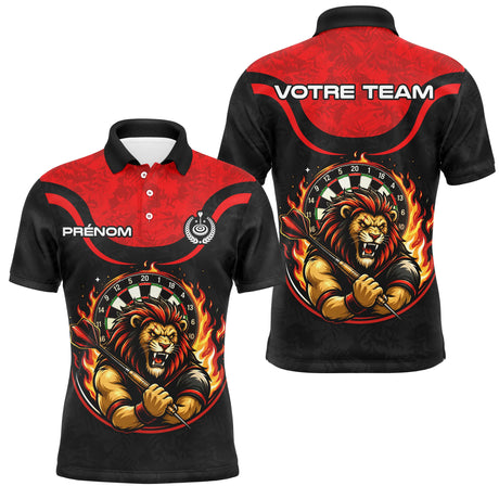 Polo Fléchettes Flammes Personnalisé - Style Lion Guerrier - Polo Homme