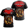 Polo Fléchettes Flammes Personnalisé - Style Lion Guerrier - T-Shirt Femme