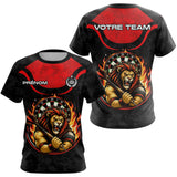 Polo Fléchettes Flammes Personnalisé - Style Lion Guerrier - T-Shirt Femme