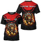 Polo Fléchettes Flammes Personnalisé - Style Lion Guerrier - T-Shirt Homme