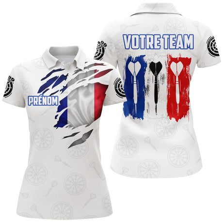 Polo Fléchettes France – Design Tricolore Personnalisé - Polo Femme