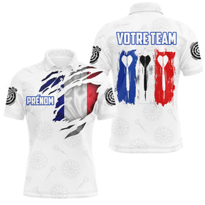 Polo Fléchettes France – Design Tricolore Personnalisé - Polo Homme